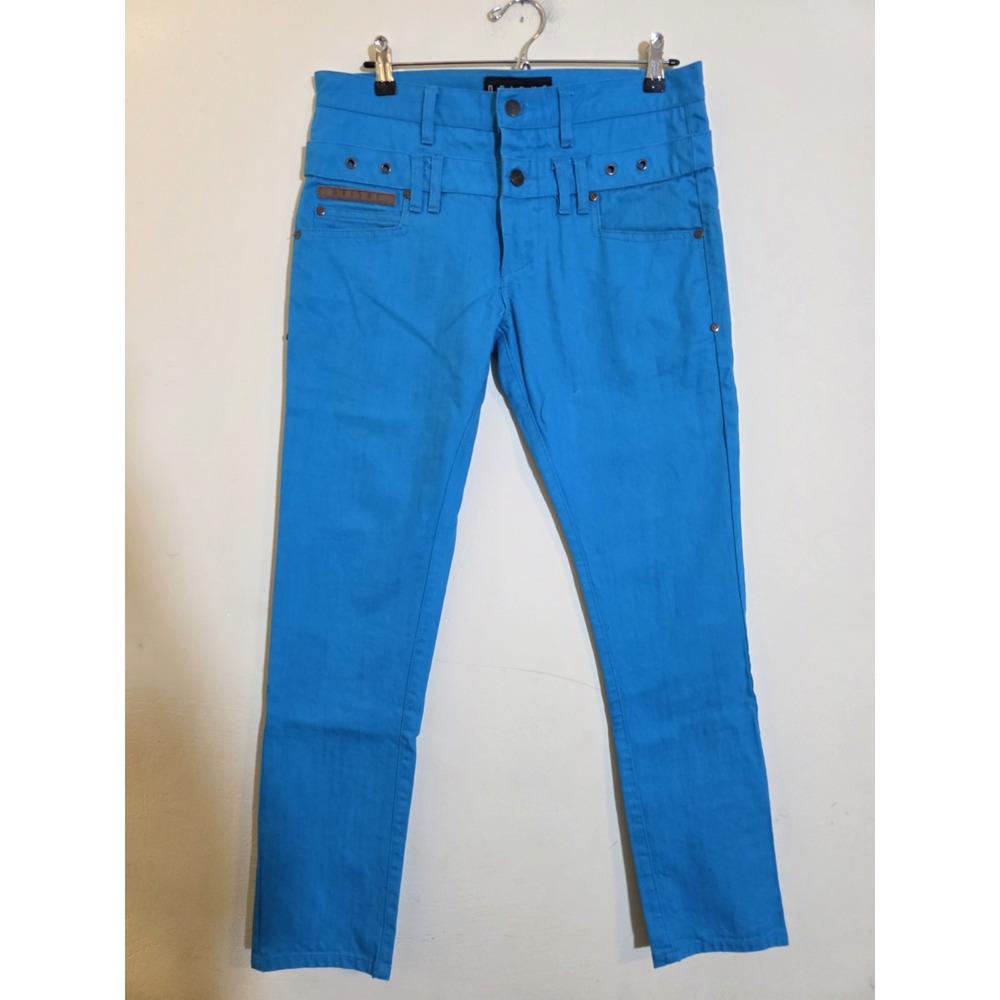 Orisue‎ Men's Size 33x32 Blue Denim Slim Leg Denim Jeans Y2K Urban Indie Sleeze